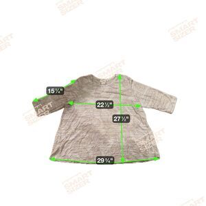 2xl Denim Co Pineapple Printed Jersey 3/4-Sleeve Swing Top tags cut out